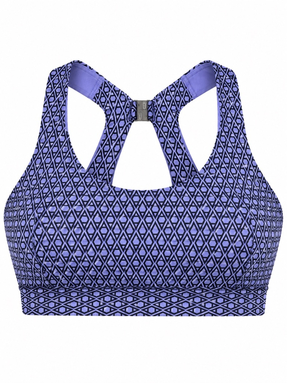 New - Athleta Ultimate Ease Bra Large D-DD Purple Geo Print | Size Large